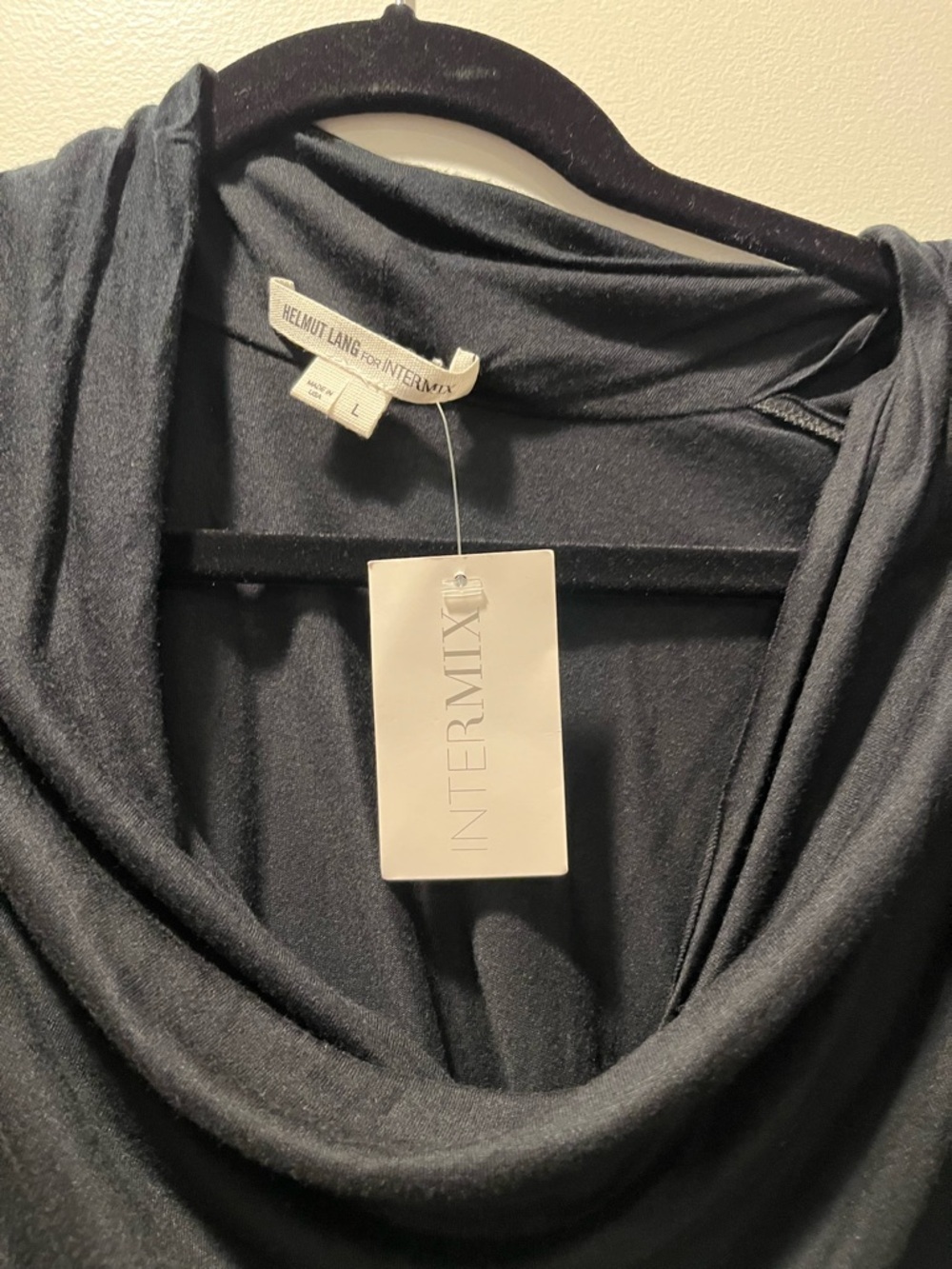 NWT Helmut Lang x Intermix Sleeveless Black Draped Cowl Neck Maxi Dress - Picture 2 of 5